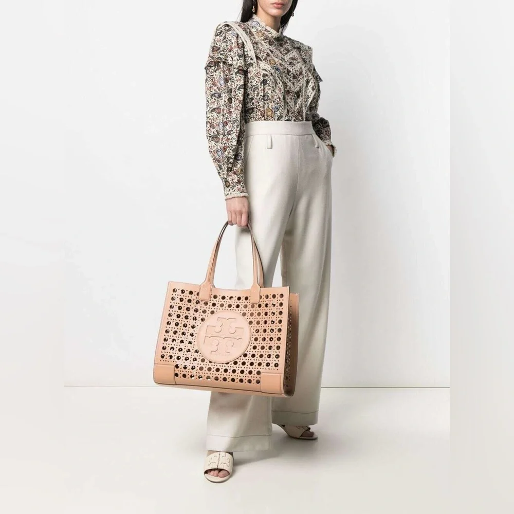 ISO TORY BURCH BASKETWEAVE ELLA LARGE - Picture 2 of 3